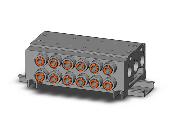 SMC VV5QZ25-06N7TC-DNR 4/5 port solenoid valve base mounted manifold