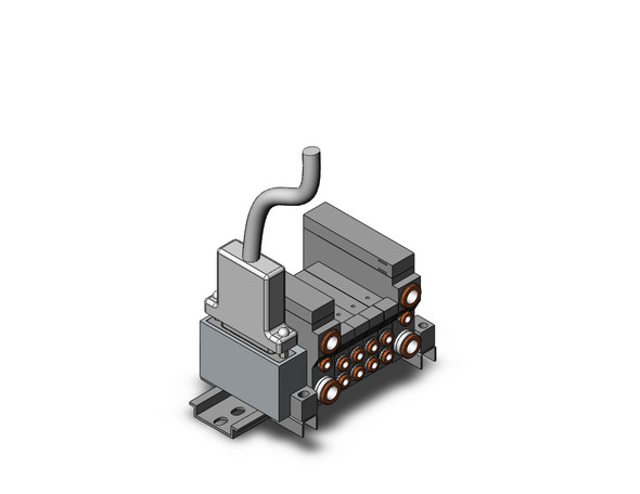 <h2>VV5Q11-F,1000 Series, Base Mounted Manifold, Plug-in Type, D-sub Connector</h2><p><h3>VQ valves are ideal for applications requiring high speed, frequent operation, stable response time and long service life. Innovative mounting methods allow valves to be changed without entirely disassembling the manifold. Built-in one-touch fittings save piping time and labor.<br>- </h3>- Plug-inmManifold for VQ1*0* valve<br>- D-sub connector (25 pin standard, 15 pin option)<br>- Top or side receptacle position<br>- Maximum 24 stations available as standard<br>- 16 port sizes available<br>- Optional DIN rail mount<br>- <p><a href="https://content2.smcetech.com/pdf/VQ.pdf" target="_blank">Series Catalog</a>