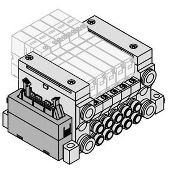 SMC VV5Q11-04N7L0-DJP2 mfld, plug-in w/2 vac ejectors, VV5Q* MANIFOLD VQ 4/5 PORT