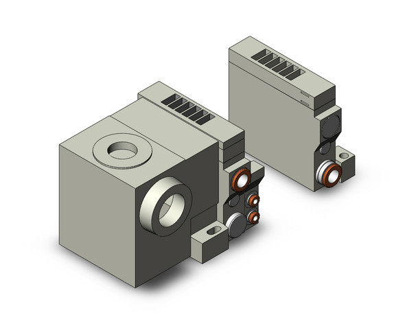 <h2>VV5Q11-T,1000 Series, Base Mounted Manifold, Plug-in Type, Terminal Box</h2><p><h3>VQ valves are ideal for applications requiring high speed, frequent operation, stable response time and long service life. Innovative mounting methods allow valves to be changed without entirely disassembling the manifold. Built-in one-touch fittings save piping time and labor.<br>- </h3>- Plug-in manifold for VQ1*0* valve<br>- Terminal box connection<br>- Maximum 24 stations available as standard<br>- 16 port sizes available<br>- Optional DIN rail mount<br>- <p><a href="https://content2.smcetech.com/pdf/VQ.pdf" target="_blank">Series Catalog</a>