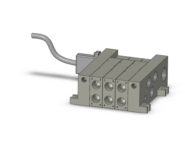 SMC VV5Q41-0303TFD3 4/5 port solenoid valve mfld, plug-in, vq4000