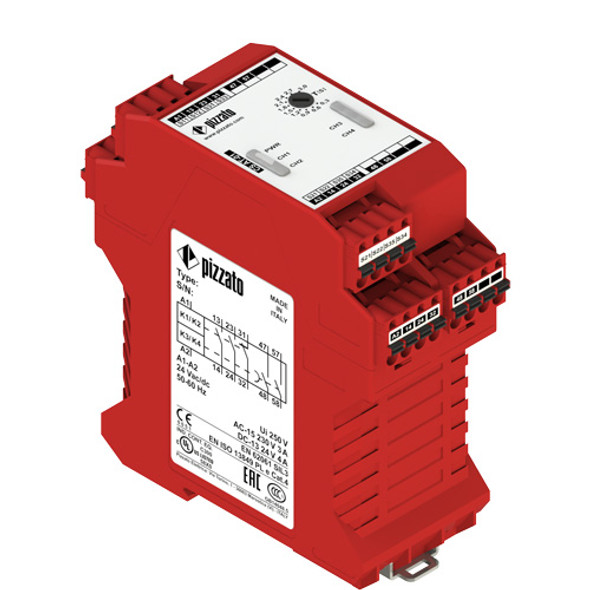 Pizzato CS AT-02X024 Safety module (2NO+1NC) instantaneous + 2NO delayed, category 4