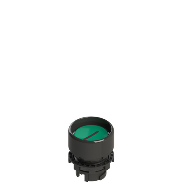 Pizzato E2 1PU2P421L2 Spring-return green booted pushbutton with marking