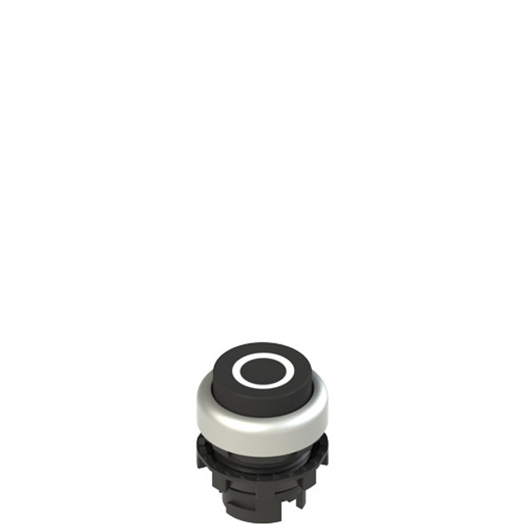 Pizzato E2 1PU2S129L1 Spring-return black projecting pushbutton with marking