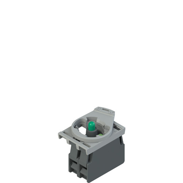 Pizzato E2 AC-XXBC0031 Complete unit with green LED holder, contact block 1NO and fixing adapter