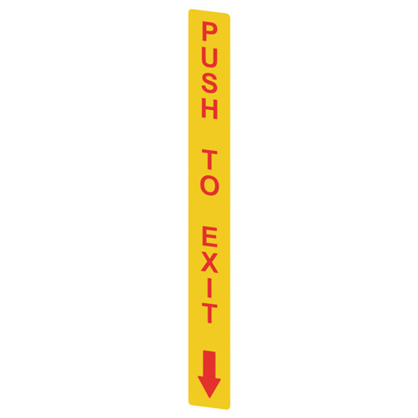 Pizzato VF AP-A1AGR02 Yellow adhesive in PC, rectangular 300x32 mm, red writing "PUSH TO EXIT"