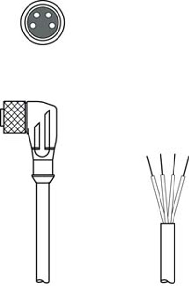 Leuze K-D M8W-4P-2m-FAB Connection cable