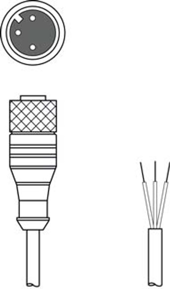 Leuze KD U-M12-3A-P1-020-DP Connection cable