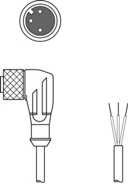 Leuze KD U-M12-3W-P1-020 Connection cable