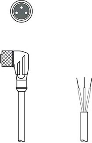 Leuze KD U-M8-3W-P1-020-DP Connection cable