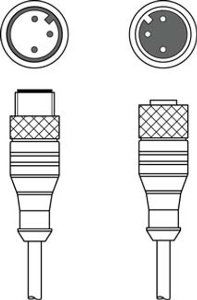Leuze KDS U-M12-3A-M12-3A-P1-050 Interconnection cable