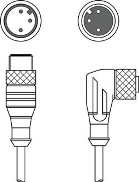 Leuze KDS U-M12-3W-M12-3A-P1-006-DP Interconnection cable