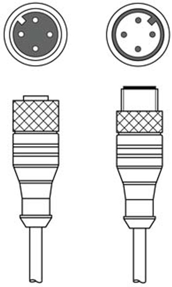 Leuze KDS U-M12-4A-M12-4A-P1-003 Interconnection cable