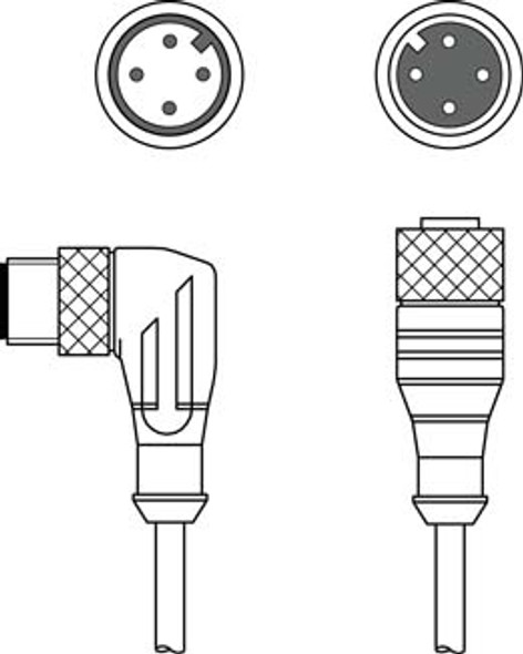 Leuze KDS U-M12-4A-M12-4W-V1-010 Interconnection cable