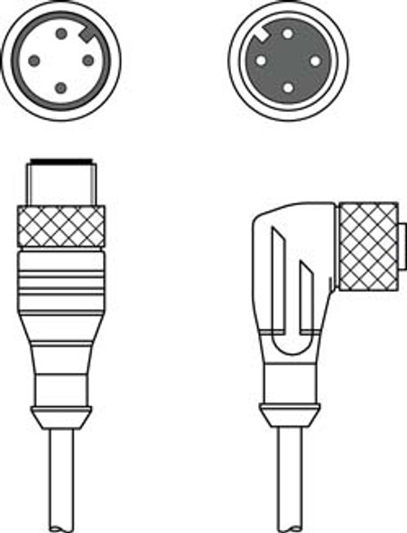 Leuze KDS U-M12-4W-M12-4A-P1-006-3DP Interconnection cable