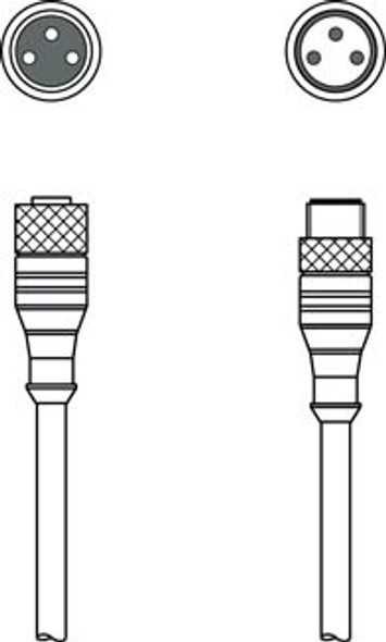 Leuze KDS U-M8-3A-M8-3A-P1-003 Interconnection cable