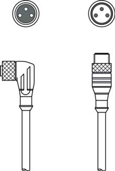 Leuze KDS U-M8-3W-M8-3A-P1-010 Interconnection cable