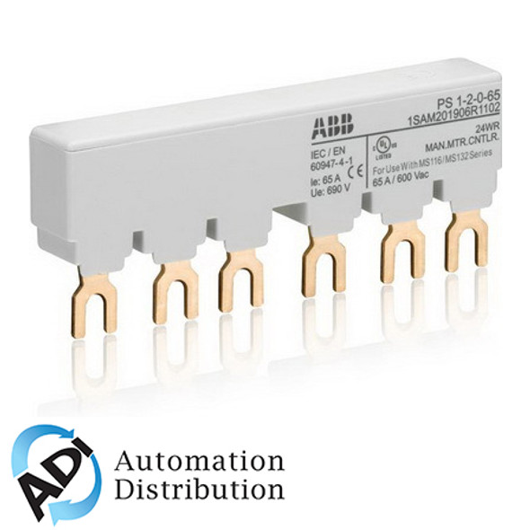 ABB PS1-2-0-65 ms116/132 busbar 65a 2-mmp 0-aux