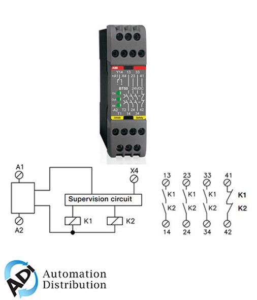 ABB 2TLA010033R0000 bt50 24dc safety relay