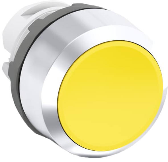 ABB MP1-30Y Momentary - Flush - Yellow - Non-illuminated - Chrome Metal - No contact block