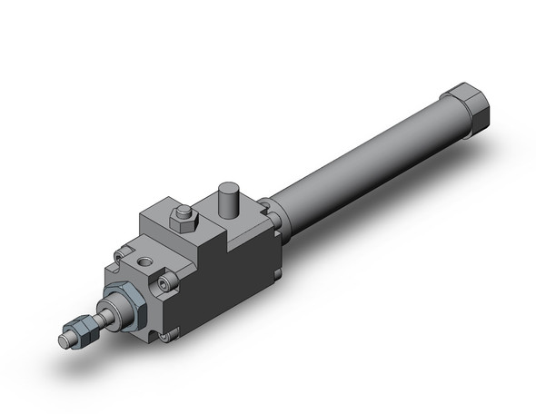 SMC CDLJ2B16-75R-E round body cylinder w/lock cyl, rnd body, fine lock