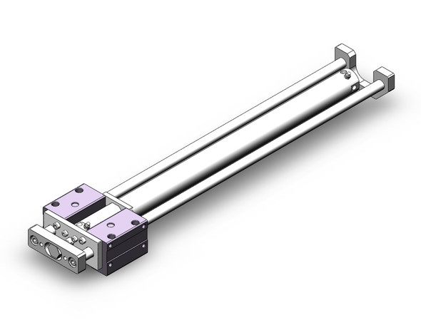 <h2>MGCM Compact External Guided Cylinder, Slide Bearing</h2><p><h3>The MGCM integrates a round body cylinder for its power source with external guide rods to isolate the load bearing from the movement of the actuator s rod and seals for a compact and light weight unit. The carbon steel alloy slide bearing provides lateral stability protecting it from side load impacts. It is designed with air cushions at the end of stroke for maximum kinetic energy absorption. Non-rotating accuracy ranging from +/-0.04  for 50 mm bore to +/-0.07  for 20 mm bore. Air cushions as standard.<br>- </h3>- Bore sizes: 20, 25, 32, 40, 50 mm<br>- Available in basic or front flange mounting<br>- Adjustable stroke option, extent cycle (XC8)<br>- Adjustable stroke option, retract cycle (XC9)<br>- Dual stroke option, single rod (XC11)<br>- Auto switch capable<br>- <p><a href="https://content2.smcetech.com/pdf/MGC.pdf" target="_blank">Series Catalog</a>