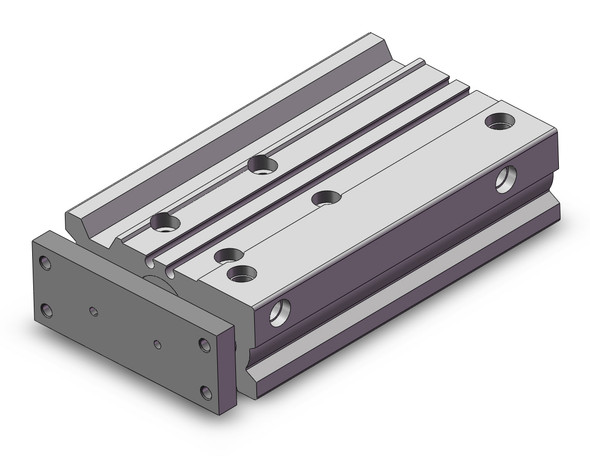 <h2>MGP-AZ, Standard Guided Cylinder with Air Cushion</h2><p><h3>The MGP-AZ is a compact body actuator integrated with internal guide shafts to isolate the load bearing from the movement of the actuator s rod and seals. The air cushions allow the guided cylinder to absorb nearly three times as much kinetic energy as standard rubber bumpers while suppressing noise and vibration at the stroke end. The (A) press fitted high precision ball bushing is suitable for minimizing the actuator s plate displacement. The (L) high precision ball bushing allows for smooth operation that ensures stable travel resistance, suitable for pushing and lifting applications. The (M) carbon steel alloy slide bearing provides lateral stability protecting it from side load impacts, suitable for stopping applications.<br>- </h3>- Bore sizes: 16, 20, 25, 32, 40, 50, 63, 80, 100 mm<br>- (A) Press fitted high precision ball bushing non-rotating accuracy: +/-0.01  (all bore sizes)<br>- (L) Ball bushing non-rotating accuracy: +/-0.05  (100 mm) to +/- 0.10  (16 mm)<br>- (M) Slide bearing non-rotating accuracy: +/-0.04  (100 mm) to +/- 0.08  (16 mm)<br>- Air cushions as standard<br>- Auto switch capable<br>- <p><a href="https://content2.smcetech.com/pdf/MGP.pdf" target="_blank">Series Catalog</a>