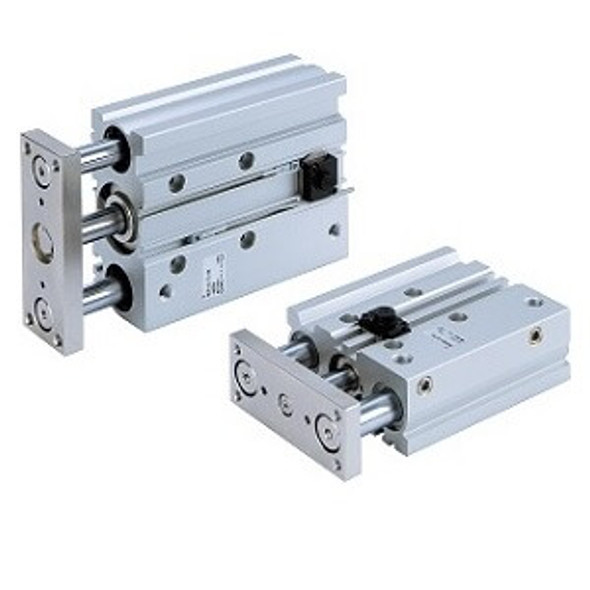 <h2>MGPM-H/R, Standard Guided Cylinder with End Lock, Slide Bearing</h2><p><h3>The MGPM-H/R is a compact body, end lock actuator integrated with internal guide shafts to isolate the load bearing from the movement of the actuator s rod and seals. The end lock can be specified for either the head end (H) or rod end (R) of the stroke. The brake spring, end lock mechanism will engage when air pressure is lost for drop prevention applications and can be released by reintroducing air pressure or via a manual release bolt. The (M) carbon steel alloy slide bearing provides lateral stability protecting it from side load impacts, suitable for stopping applications.<br>- </h3>- Bore sizes: 20, 25, 32, 40, 50, 63, 80, 100 mm<br>- Non-rotating accuracy ranges from +/-0.04  (100 mm bore) to +/- 0.07  (20 mm bore)<br>- Rubber bumpers as standard<br>- Auto switch capable<br>- <p><a href="https://content2.smcetech.com/pdf/MGP.pdf" target="_blank">Series Catalog</a>