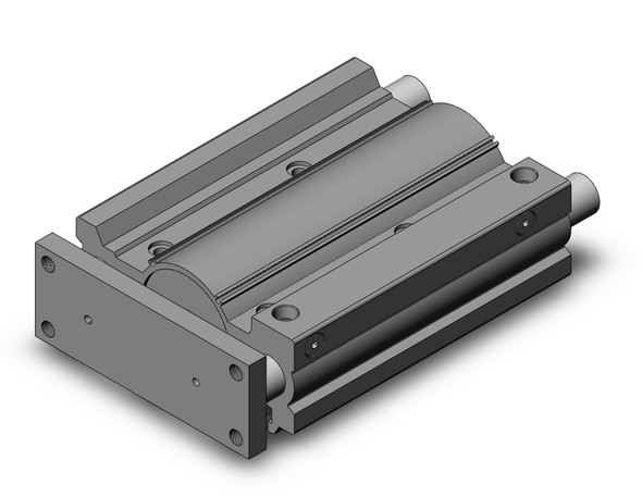 <h2>MGPM-Z, Standard Guided Cylinder, Slide Bearing</h2><p><h3>The MGPM is a compact body actuator integrated with internal guide shafts to isolate the load bearing from the movement of the actuator s rod and seals. The carbon steel alloy slide bearing provides lateral stability protecting it from side load impacts, suitable for stopping applications.<br>- </h3>- Bore sizes: 12, 16, 20, 25, 32, 40, 50, 63, 80, 100 mm<br>- Non-rotating accuracy: +/-0.08  (12   16 mm bore)<br>- Non-rotating accuracy: +/-0.07  (20   25 mm bore)<br>- Non-rotating accuracy: +/-0.06  (32   40 mm bore)<br>- Non-rotating accuracy: +/-0.05  (50   63 mm bore)<br>- Non-rotating accuracy: +/-0.04  (80   100 mm bore)<br>- Rubber bumpers as standard<br>- Auto switch capable<br>- <p><a href="https://content2.smcetech.com/pdf/MGP.pdf" target="_blank">Series Catalog</a>