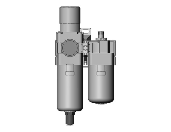 <h2>AC10A-A to AC40A-A, Filter Regulator and Lubricator</h2><p><h3>SMC S new AC-A series of modular type F.R.L. unit is available in five sizes and is interchangeable with the existing modular AC line. The pressure drop across the regulator has been reduced creating a more efficient unit with a maximum set pressure of 100 psi. The element and bowl on the AW and AF series is now one-piece, making element replacement easier. Required maintenance space has been reduced by as much as 46% on the AF series, depending on the body size. Bowls on the size 30 and 40 are now covered with a transparent bowl guard, completely protecting them from the environment, and making the interior contents visible from 360 degrees. The base color of the new AC-A series is urban white, maintaining a clean, modern look.</h3>- Filter regulator and lubricator unit<br>- Clean looking, modular design<br>- One-piece element and bowl for easy replacement (AW)<br>- Transparent bowl guard for 360 degree visibility<br>- Rc(PT), G(PF) or NPT threads <p><a href="https://content2.smcetech.com/pdf/AC_A.pdf" target="_blank">Series Catalog</a>