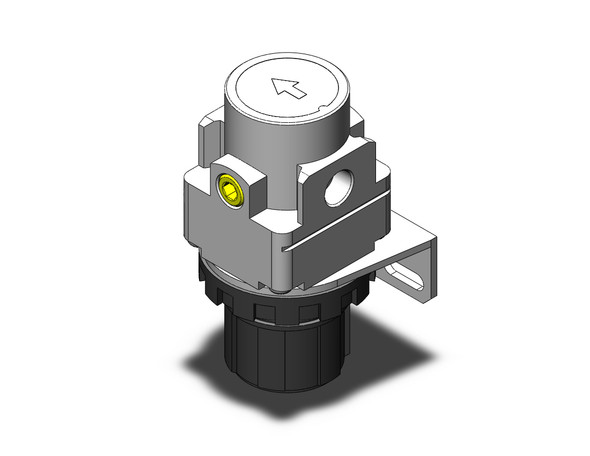 <h2>AR10-A to AR40-A, Modular Style Regulator, Metric, North American &amp; European</h2><p><h3>Air Regulator Series AR-A have been updated to the new urban white base color for a clean modern look. The pressure drop across the regulator has been reduced to create a more efficient unit with a maximum set pressure of 100 psi. The locking adjustment knob prevents accidental setting changes. Options include a mounting bracket and set nuts for panel mounting as well as pressure gauges. The modular design of the AR-A series connects with other SMC air preparation equipment of similar size. The new AR-A is available in five body sizes with piping from M5 to 3/4  in Rc, NPT and G thread types.</h3>- <p><a href="https://content2.smcetech.com/pdf/AR_A.pdf" target="_blank">Series Catalog</a>