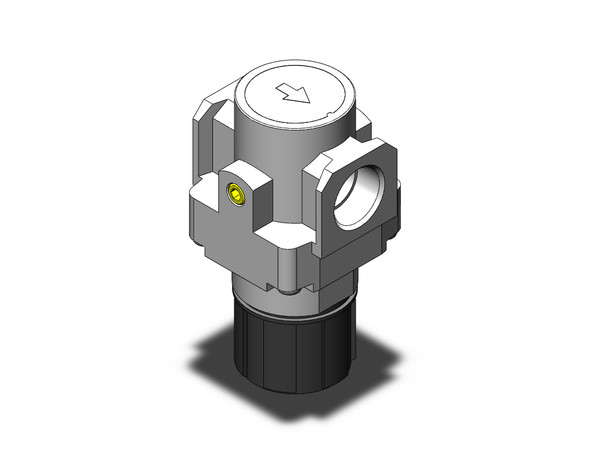 <h2>AR10-A to AR40-A, Modular Style Regulator, Metric, North American &amp; European</h2><p><h3>Air Regulator Series AR-A have been updated to the new urban white base color for a clean modern look. The pressure drop across the regulator has been reduced to create a more efficient unit with a maximum set pressure of 100 psi. The locking adjustment knob prevents accidental setting changes. Options include a mounting bracket and set nuts for panel mounting as well as pressure gauges. The modular design of the AR-A series connects with other SMC air preparation equipment of similar size. The new AR-A is available in five body sizes with piping from M5 to 3/4  in Rc, NPT and G thread types.</h3>- <p><a href="https://content2.smcetech.com/pdf/AR_A.pdf" target="_blank">Series Catalog</a>