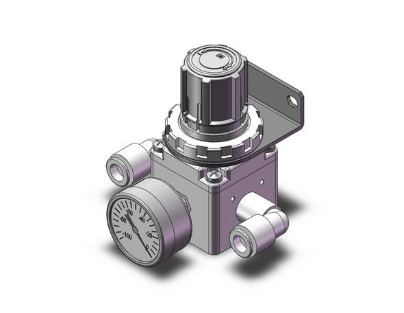 <h2>IRV10/20, Vacuum Regulator</h2><p><h3>The IRV series vacuum regulator is a more compact size and has an expanded range. Thread sizes available include Rc(PT), NPT and G(PF).  The new and improved IRV10/20 series offers single sided connections for ease of installation and panel mounting. Built-in one-touch fittings include 6, 8, and 10mm and also 1/4 , 5/16 , and 3/8  for both fitting types elbow or straight. </h3>- Single sided connections series<br>- Mass reduced by 20%<br>- Max. flow 140  L/min (ANR) and 240 L/min (ANR)<br>- Integrated digital pressure switch for panel mounting<br>- Built-in one-touch fittings<p><a href="https://content2.smcetech.com/pdf/IRV10_20.pdf" target="_blank">Series Catalog</a>