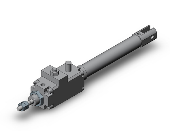 SMC CLJ2D16-75-E round body cylinder w/lock cyl, rnd body, r/clvs, f/lock