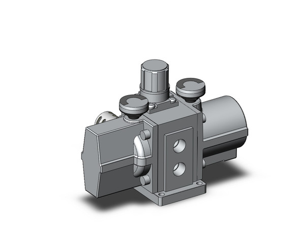 <h2>VBA**A, Booster Regulator</h2><p><h3>The specialty regulator series VBA is a booster regulator that saves money and energy by increasing the main line pressure up to two times. The booster regulator, when connected to air supply line, increases pressure up to two times and the main air supply pressure may be set low. Desired pressure increase can be easily adjusted.</h3>- Boosts local line pressure without requiring additional power<br>- 2 to 4 times increase in pressure<br>- Easy adjustment of output pressure<br>- Improved performance over previous designs<br>- <p><a href="https://content2.smcetech.com/pdf/VBAT.pdf" target="_blank">Series Catalog</a>