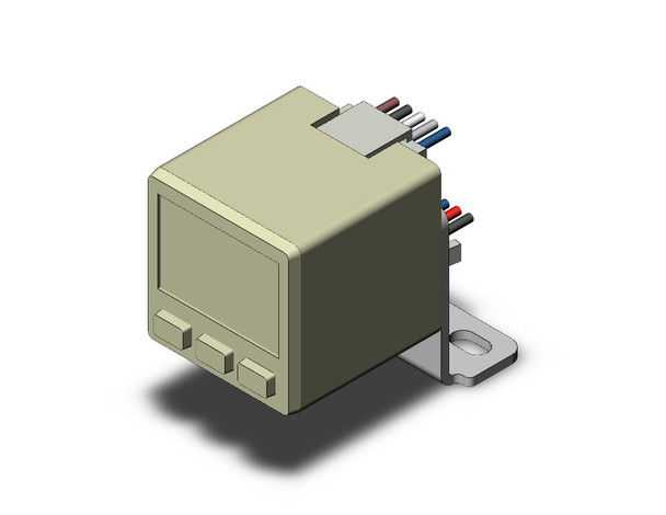 <h2>PSE300, Pressure Sensor Monitor, 1 Screen, Switch and Analog Outputs</h2><p><h3>PSE300 is a pressure sensor monitor with a 3 + 1/2 digit, 2 color display.  This monitor pairs with any PSE sensor, adding functionality similar to an ISE sensor with integrated display.  Instantaneous readings are shown in red or green, or shifted from one to the other to alert reaching a target condition. Two available switch outputs are also indicated with LEDs.  Other functions permit calibration, peak/bottom readings, error indications, key lock, and anti-chatter.  PSE300 models are UL/CSA, CE and RoHS compliant, with an IP40 enclosure rating.<br>-  </h3>- Permits viewing of PSE remote pressure sensor values in operator area<br>- Interprets voltage or current signal inputs<br>- 7 pressure units: MPa, kPa, kgf/cm2, bar, psi, inHg, mmHg<br>- 2 switch outputs (NPN or PNP) plus 1 analog output (V or mA)<br>- 2 snap-fit socket connections for power and sensor cables<br>- DIN rail/Terminal block, bracket or panel mounting options<br>- <p><a href="https://content2.smcetech.com/pdf/PSE.pdf" target="_blank">Series Catalog</a>