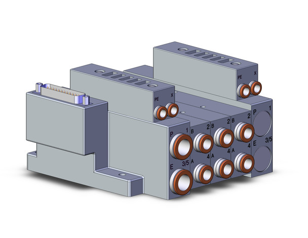 SMC SS5V3-10FD1-03DRS-C8 Ss5V 03 Station Manifold, Tie-Rod Base
