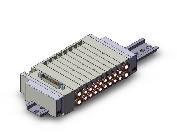 SMC SS5Y3-45NFD-08B-C6 Mfld, Base Mt, Din Rail Mt