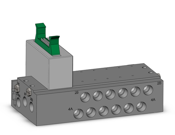 SMC SS5Y3-50J1-06D-01T 4/5 port solenoid valve plug-in metal base