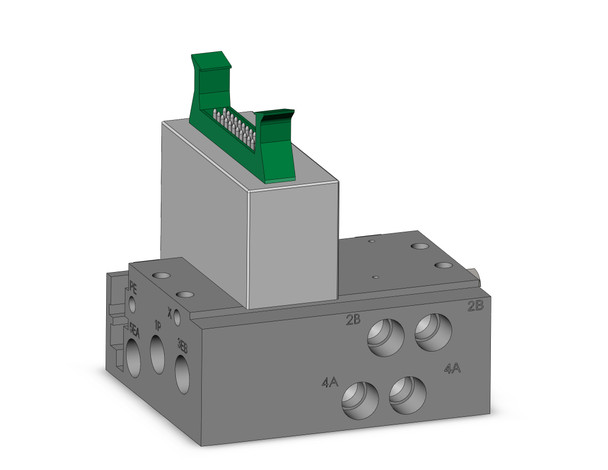 SMC SS5Y3-50RP1-02D-01T 4/5 port solenoid valve plug-in metal base