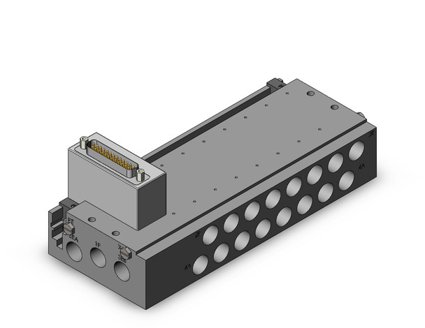 SMC SS5Y5-50F1-08B-02T 4/5 port solenoid valve plug-in metal base