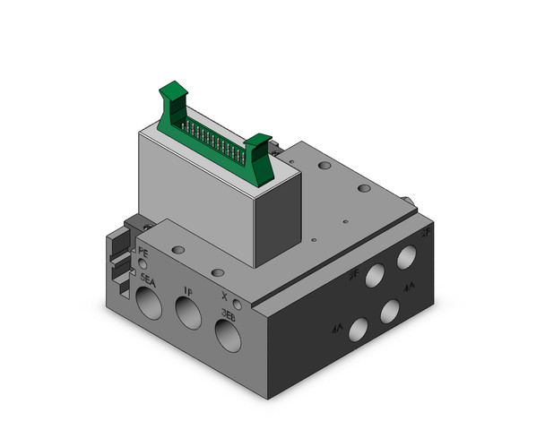 SMC SS5Y5-50RP1-02D-01T 4/5 port solenoid valve plug-in metal base