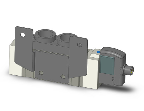 <h2>SY7000, 5 Port Solenoid Valve, All Types</h2><p><h3>Series SY offers major advances in valve performance for cost-effective solutions to your requirements. The series offers high flow with low power consumption in a compact design. The SY is available in body ported or base mounted styles and can be used individually or manifold mounted.<br>- </h3>- Fluid: air<br>- Operating pressure range: (internal pilot) 0.1 - 0.7MPa(external pilot) -100kPa to 0.7MPa(external pilot, pilot pressure range) 0.25 - 0.7MPa<br>- Effective area mm 2 (Cv): body ported 10.6 (0.59);base mounted 12.6 (0.7)<br>- Coil rated voltage: 3, 5, 6, 12, 24VDC;100, 110, 200, 220VAC<br>- Response time (0.5MPa) w/o indicator light  surge voltage suppressor: 32ms or less<br>- Ambient   fluid temperature: 50 C <p><a href="https://content2.smcetech.com/pdf/SY3.5.7.9000.pdf" target="_blank">Series Catalog</a>