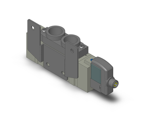 <h2>SY7000, 5 Port Solenoid Valve, All Types</h2><p><h3>Series SY offers major advances in valve performance for cost-effective solutions to your requirements. The series offers high flow with low power consumption in a compact design. The SY is available in body ported or base mounted styles and can be used individually or manifold mounted.<br>- </h3>- Fluid: air<br>- Operating pressure range: (internal pilot) 0.1 - 0.7MPa(external pilot) -100kPa to 0.7MPa(external pilot, pilot pressure range) 0.25 - 0.7MPa<br>- Effective area mm 2 (Cv): body ported 10.6 (0.59);base mounted 12.6 (0.7)<br>- Coil rated voltage: 3, 5, 6, 12, 24VDC;100, 110, 200, 220VAC<br>- Response time (0.5MPa) w/o indicator light  surge voltage suppressor: 32ms or less<br>- Ambient   fluid temperature: 50 C <p><a href="https://content2.smcetech.com/pdf/SY3.5.7.9000.pdf" target="_blank">Series Catalog</a>