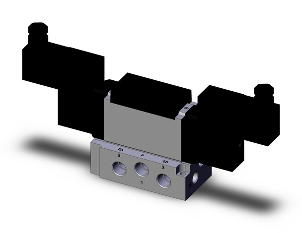 SMC VFR3240-5TZ-02 4/5 port solenoid valve valve, 2pos/dbl, ext pilot non plug-in