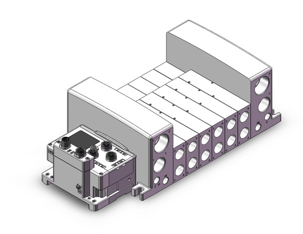 <h2>VQC4000 Manifold/Valve Assembly with EX600</h2><p><h3>The VQC series has five standard wiring packages bringing a world of ease to wiring and maintenance work, while the protective enclosures of three of them conform to IP67 standards for protection from dust and moisture. The use of multi-pin connectors to replace wiring inside manifold blocks provides flexibility when adding stations or changing manifold configuration. The VQC series has outstanding response times and long life.</h3>- Base mount EX600 type plug-in manifold for VQC4000 valves<br>- Protective enclosure conforms to IP67 for protection fromdust and moisture<br>- DeviceNet?äó, PROFIBUS DP and CC-Link, EtherNet/IP?äó, EtherCAT fieldbus protocols<br>- Maximum 12 stations available as standard<br>-  <p><a href="https://content2.smcetech.com/pdf/VQC4.pdf" target="_blank">Series Catalog</a>