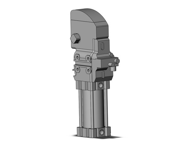 <h2>CKZT, Power Clamp Cylinder w/o Arm, 40~80 Bore</h2><p><h3>SMC s European standard power clamp cylinder, series CKZT, was designed with a rounded cover design and release button with minimal protrusion to reduce weld spatter accumulation.  The arm opening angle can be easily changed by replacing the stopper bolt.  Series CKZT is available with G or NPT threads and bore sizes equivalent to 25, 40, 50, 63 and 80mm.</h3>- Bore sizes: 40, 50, 63, 80<br>- Port thread type G or NPT<br>- Space saving design<br>- 8 arm opening angles<br>- Turck or P   F switch type<p><a href="https://content2.smcetech.com/pdf/CKZT.pdf" target="_blank">Series Catalog</a>