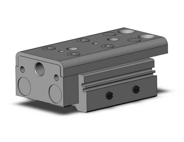 <h2>MXQ, Precision Slide Table (Recirculating Bearings) - Height Interchangeable with Legacy MXQ</h2><p><h3>The MXQ is the newest generation of precision slide tables integrated with hardened stainless steel guides and rails to isolate the load bearing from the movement of the dual rods and piston seals. The new MXQ is interchangeable in height dimension with the legacy style MXQ. Its recirculating ball bearings are matched by size to each slide table with a slight negative clearance resulting in greater accuracy. The MXQ s thinly formed special stainless steel slide table reduces thickness allowing for a larger guide pitch providing high rigidity. The slide table s reduced weigh also increases allowable kinetic energy. The stoppers and shock absorbers are positioned at the center axis to minimize load deflection. The dowel pin holes positioned on the center axis standardizes mounting conditions for the basic and symmetric styles. The end lock option prevents the slide table from dropping in vertical applications, enhancing safety in the event of air pressure loss.<br>- </h3>- Bore sizes: 6, 8, 12, 16, 20, 25 mm<br>- Height interchangeable with legacy style MXQ<br>- Repeatable positioning accuracy: +/-0.05 mm<br>- Stroke adjuster options: rubber, metal stopper or shock absorber<br>- End lock option in the event of air pressure loss<br>- PTFE grease or food grade grease option<br>- RoHS compliant<br>- Auto switch capable<br>- <p><a href="https://content2.smcetech.com/pdf/MXQ_A.pdf" target="_blank">Series Catalog</a>