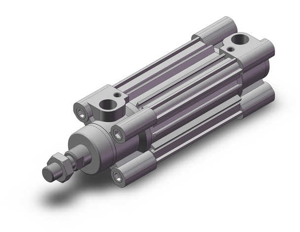 <h2>CP96S(D), ISO 15552 Cylinder, Double Acting, Single/Double Rod w/Air Cushion and Bumper Cushion</h2><p><h3>CP96, profile tube design ISO cylinder with enclosed tie rods, is available in 6 bore sizes from  32 to  125mm.  The series is available with a single or double rod in 6 bore sizes from  32 to  125mm. The air cushion and bumper cushion combination greatly reduces noise at the end of stroke. High accuracy covers and tie rod nuts improve mounting accuracy and extend the cylinder life. Increasing the precision of the bushing and piston rod, as well as reducing tolerances, has decreased the deflection of the piston rod. Standard strokes range from 25 to 800mm.</h3>- Double acting, standard type, single rod<br>- Bore sizes (mm): 32, 40, 50, 63, 80, 100<br>- End of stroke air cushion and rubber bumperStandard stroke up to 800mm<br>- Auto switch capable<p><a href="https://content2.smcetech.com/pdf/CP96.pdf" target="_blank">Series Catalog</a>