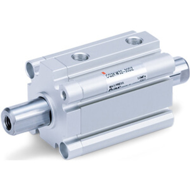 <h2>C(D)Q2KW-Z, Compact Cylinder, Double Acting, Double Rod, Non-rotating</h2><p><h3>Standard double acting, non-rotating double rod version of the CQ2 compact cylinder. The CQ2 is available in bore sizes from 12mm to 63mm. It comes standard with male or female piston rod threads. It is possible to mount auto switches on any of the 4 surfaces.</h3>- Double acting, double rod, non-rotating compact cylinder<br>- Bore sizes (mm):  12, 16, 20, 25, 32, 40, 50, 63<br>- Standard stroke range (mm):  Rc, NPT or G (32 to 63 bore)<br>- Auto switch capable<p><a href="https://content2.smcetech.com/pdf/CQ2_Z.pdf" target="_blank">Series Catalog</a>